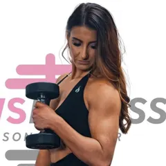 Laura training with a dumbbell